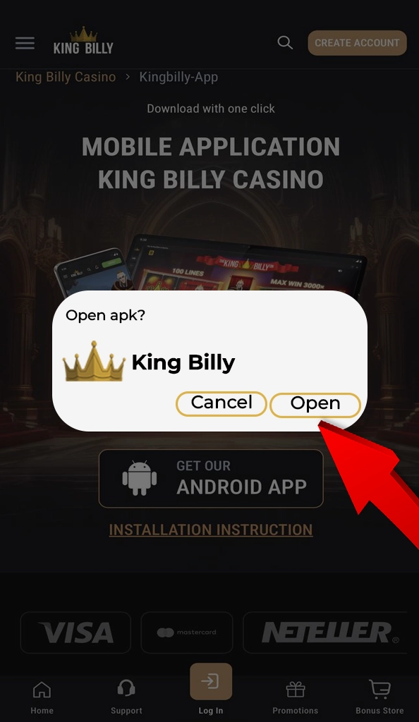 Open King Billy Canada APK